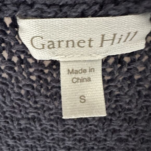 GARNET HILL Cardigan Sweater Women’s Small Oversized Sleeveless Open Front Blue - Picture 2 of 5